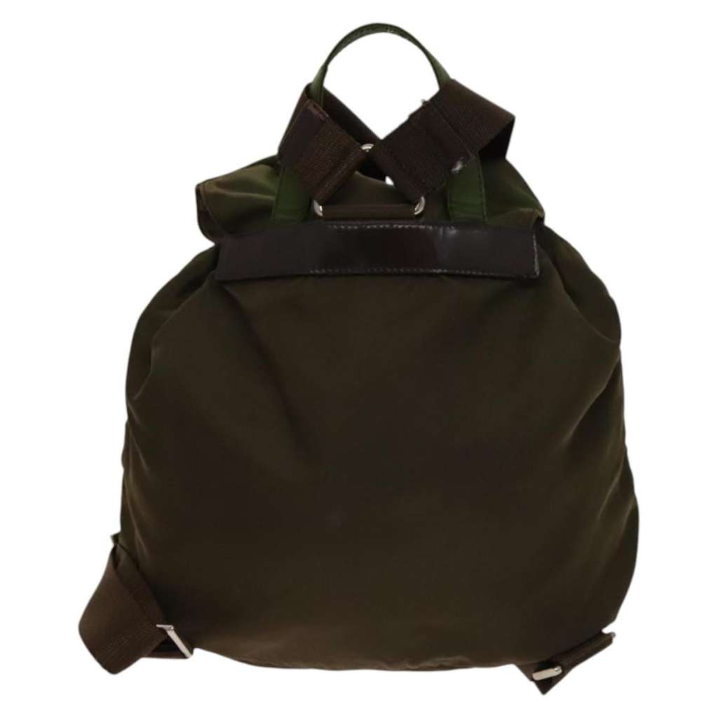 Prada Double Front Pocket Backpack Khaki Good condition - Back View