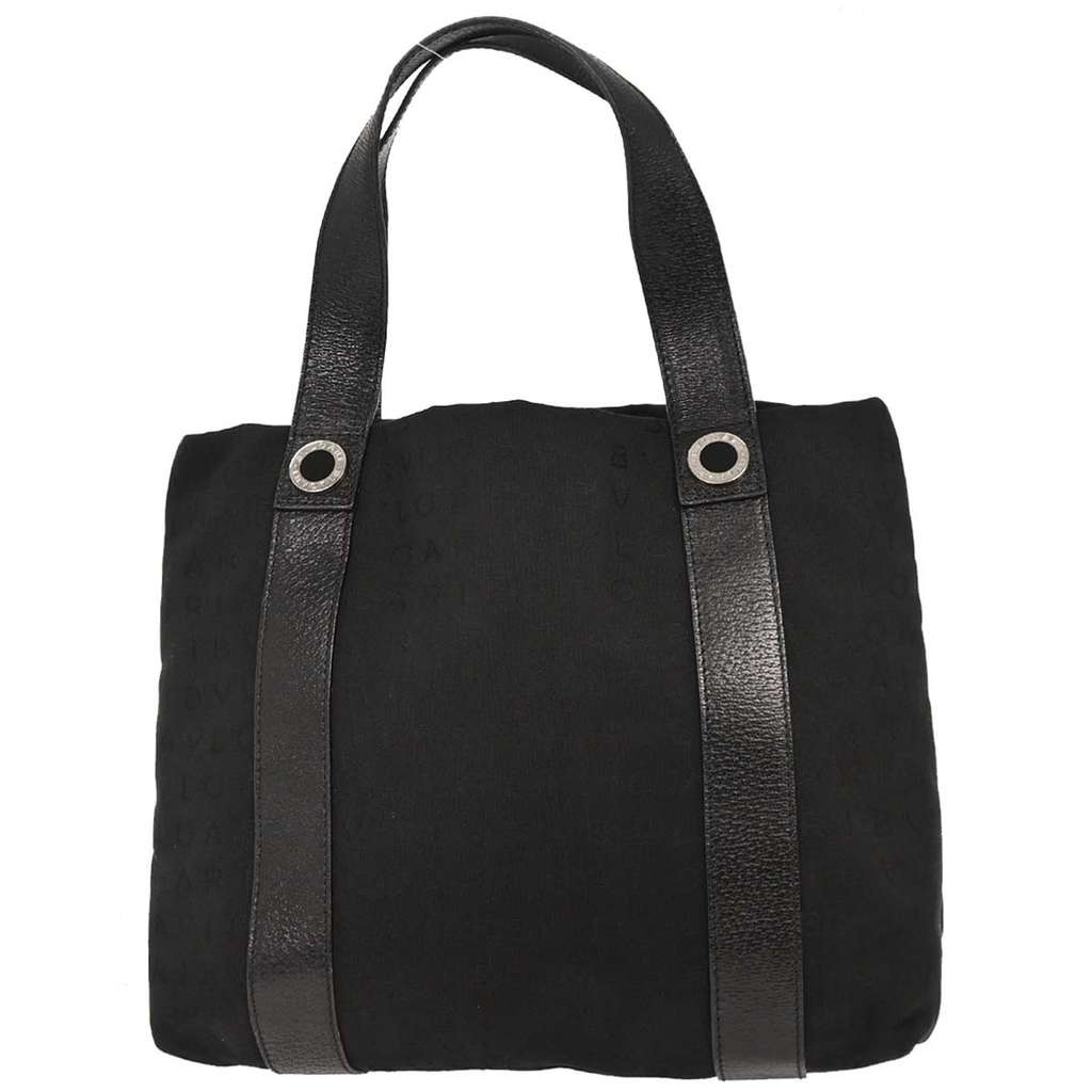 Bvlgari Logomania Tote bag Black Canvas Good condition - Back View