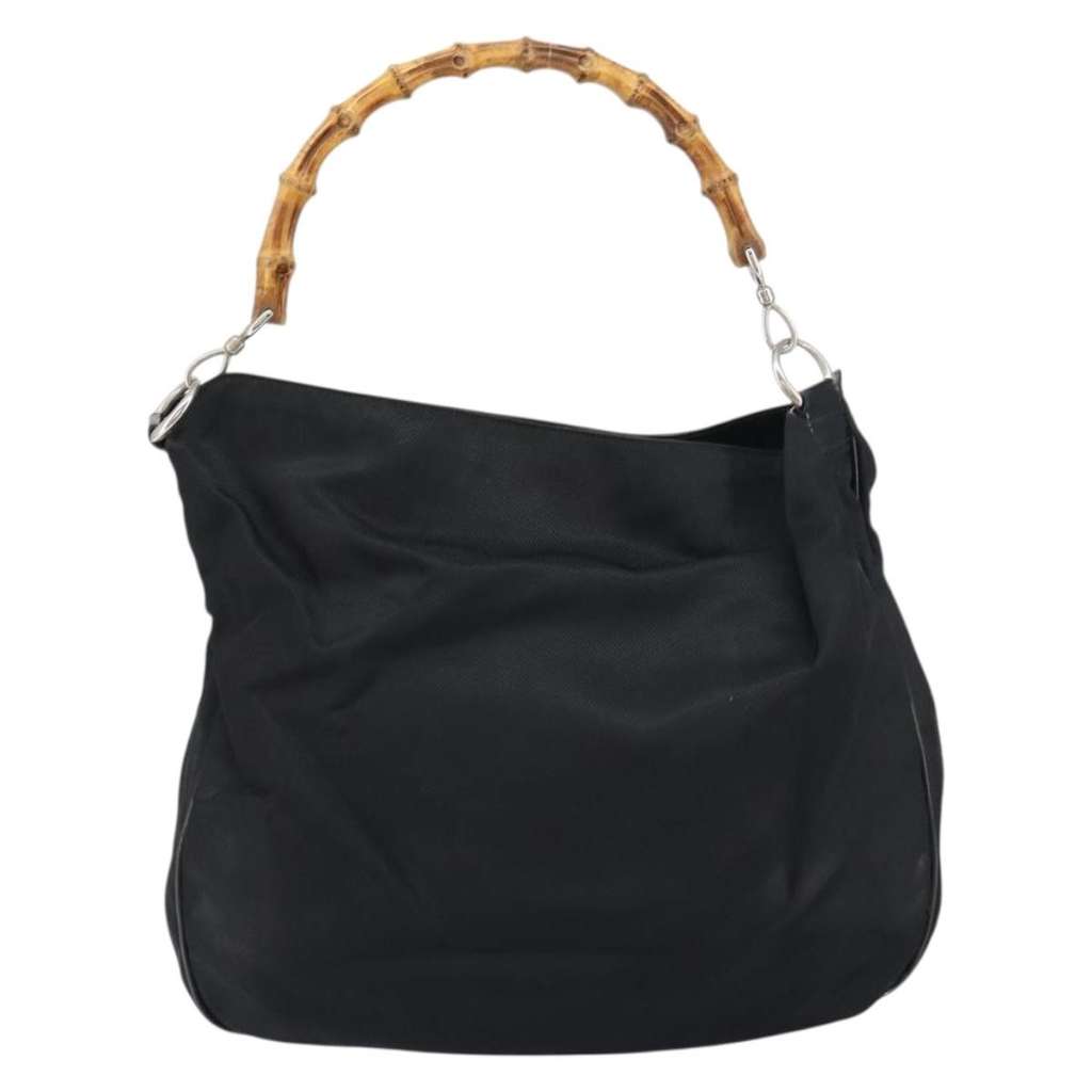Gucci Vintage Bamboo Handle Open Hobo Black Good condition - Back View