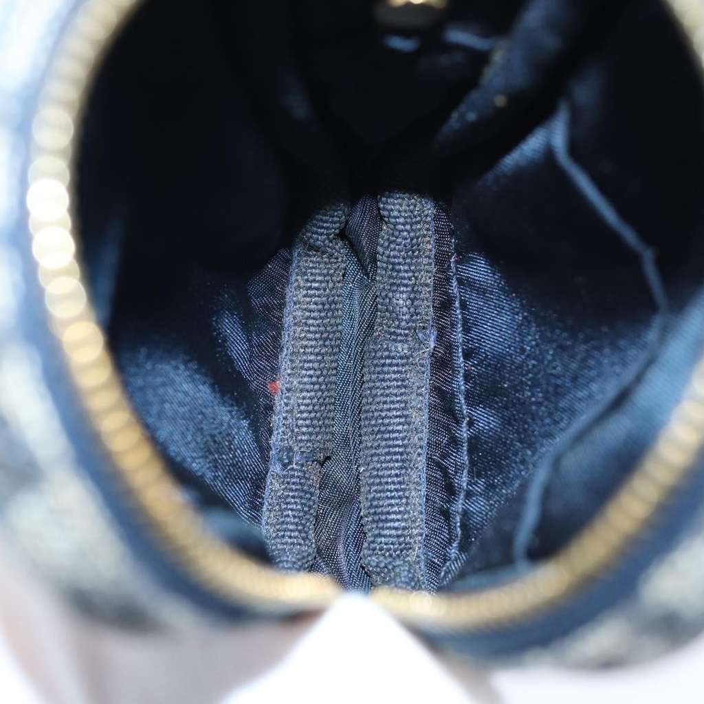 Christian Dior Vintage Trotter Pouch Navy Canvas Good condition - Box View