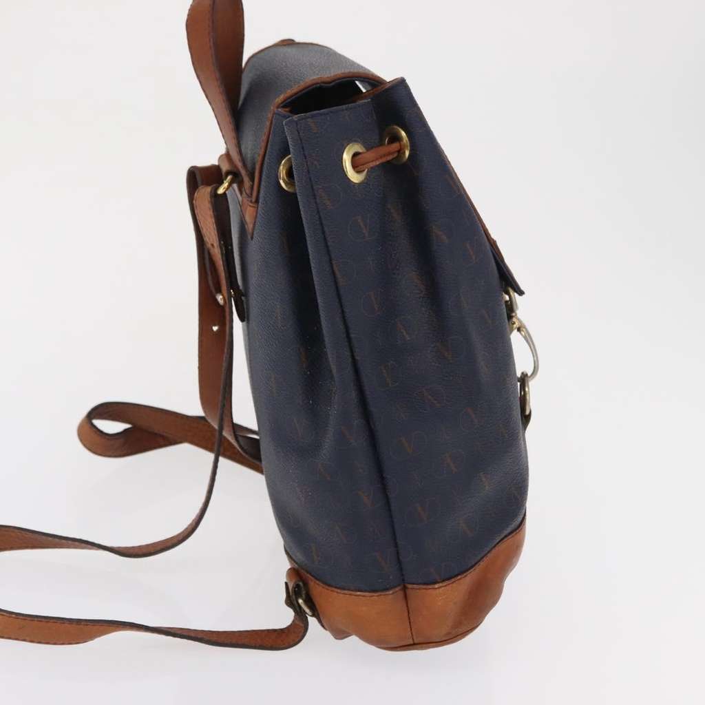 Valentino Garavani Vintage Backpack Navy Leather Fair condition - Model View