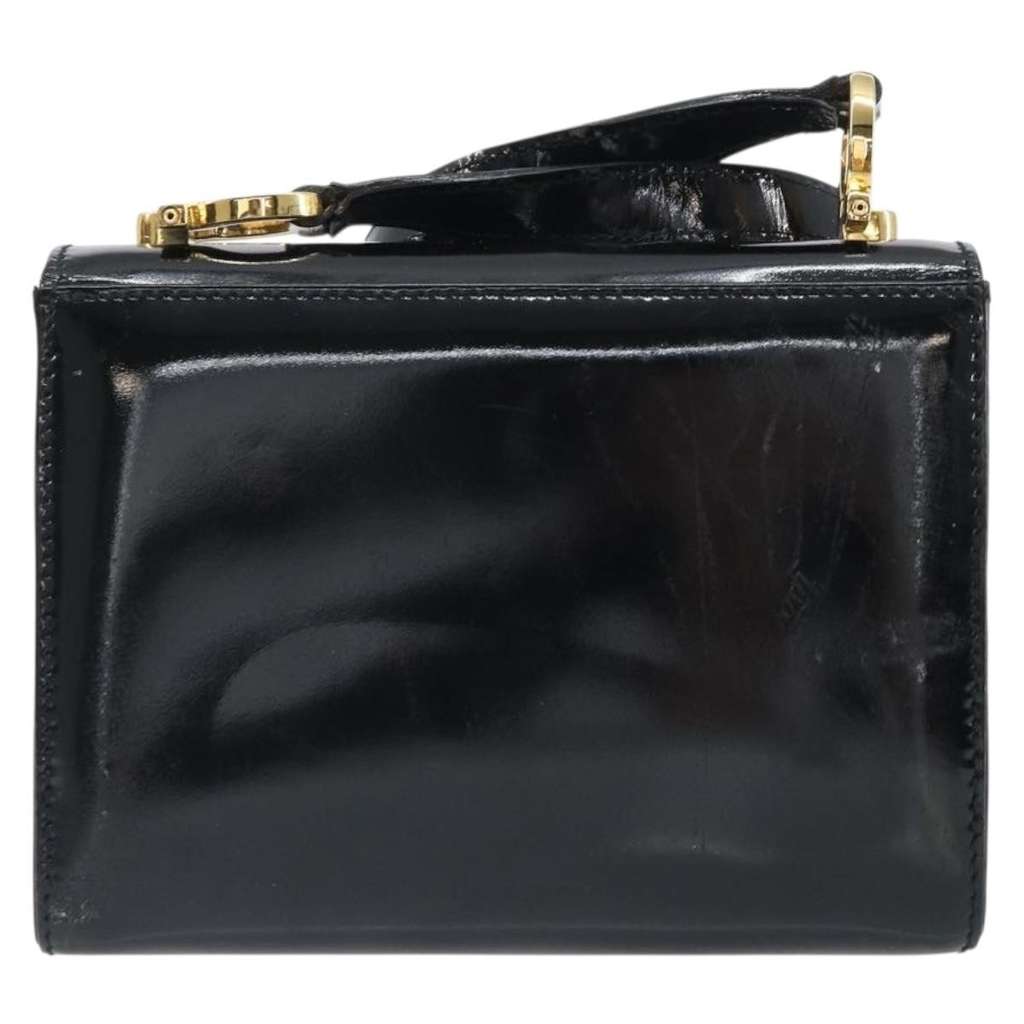 Salvatore Ferragamo Gancini Shoulder Bag Black Fair condition - Back View