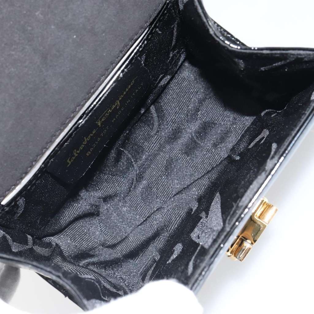 Salvatore Ferragamo Gancini Shoulder Bag Black Fair condition - Box View