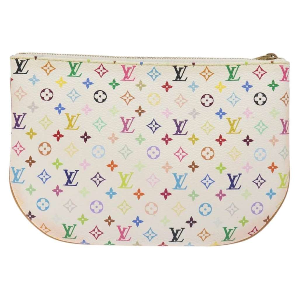 Louis Vuitton Pochette GM White Canvas Good condition - Back View