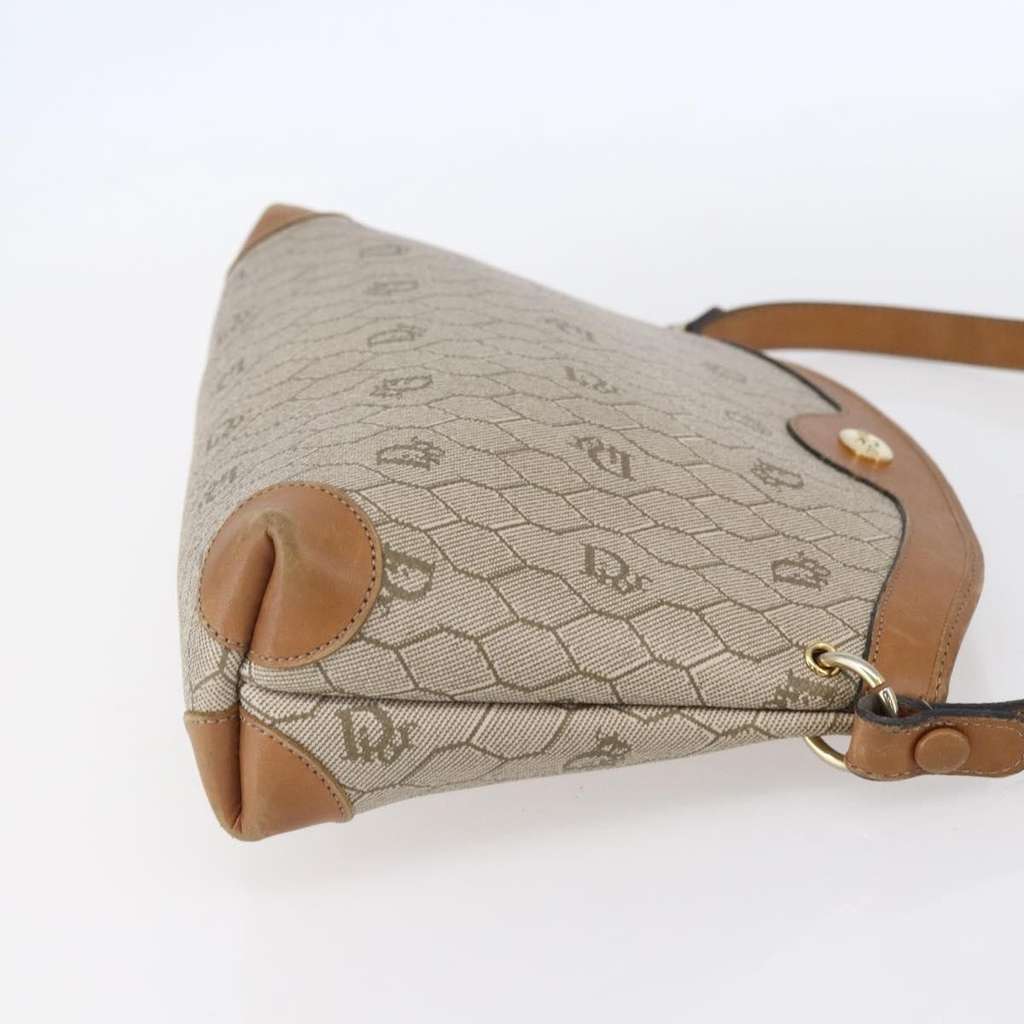 Christian Dior Vintage Honeycomb Shoulder Bag Beige Canvas Good condition - Model View