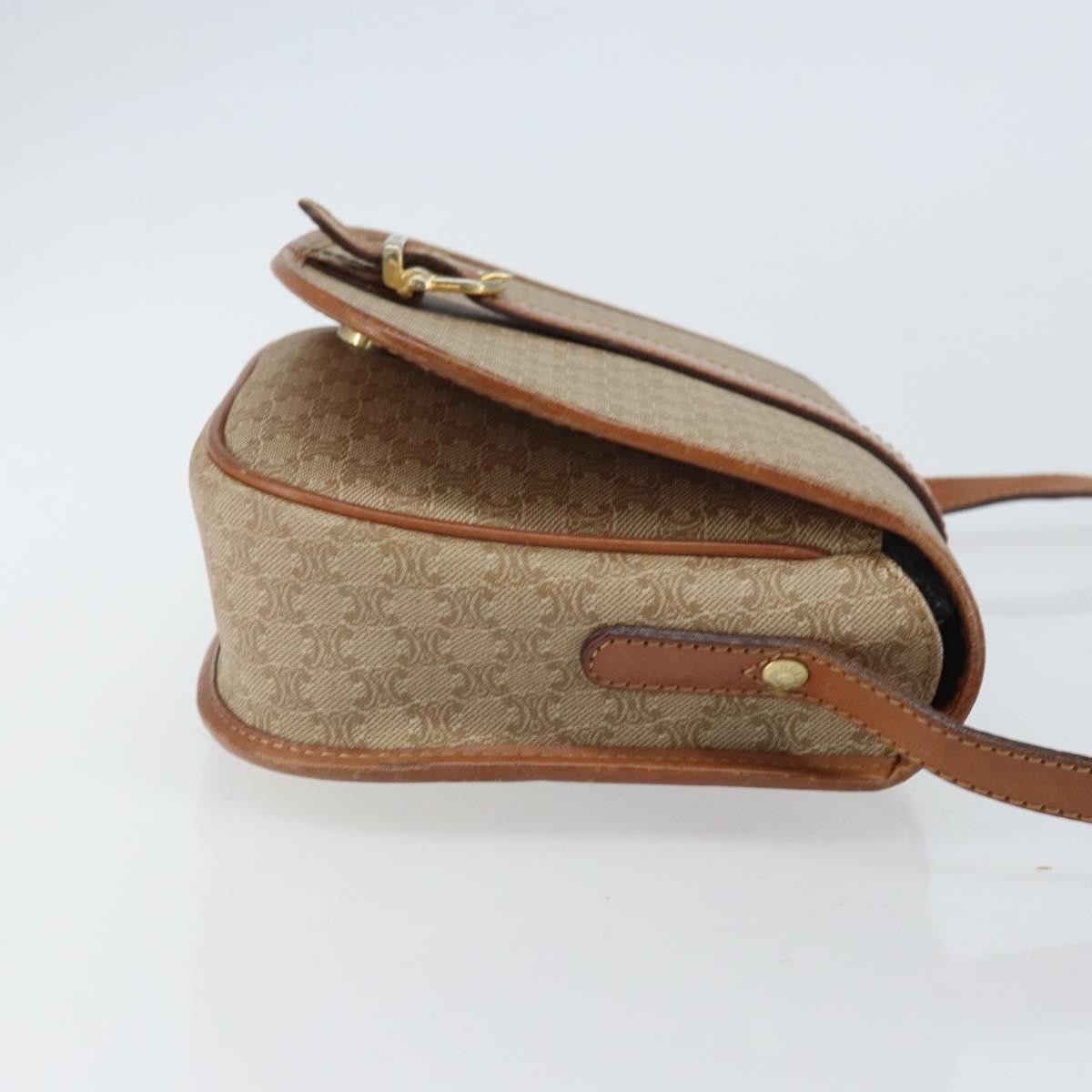 Celine Vintage Macadam Shoulder Bag Beige Canvas Good condition - Inside View
