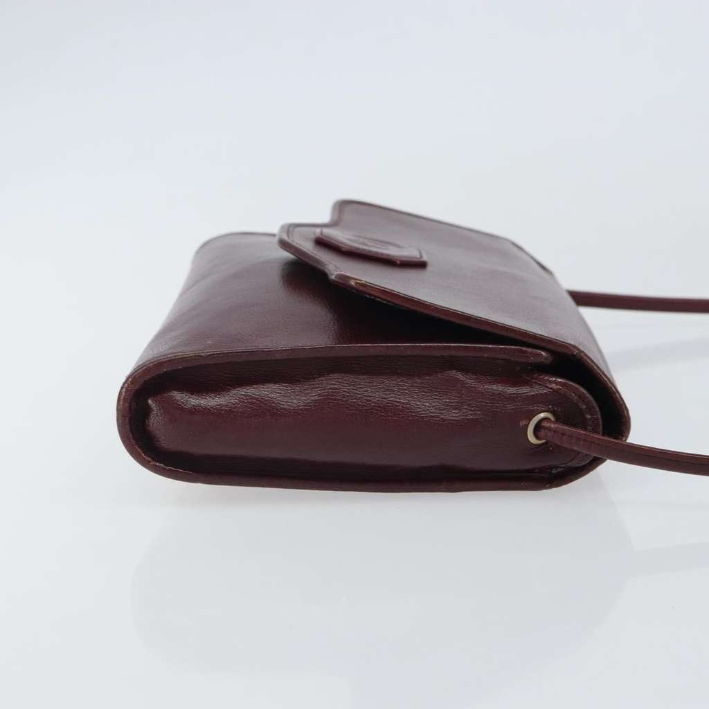 Christian Dior Flap Shoulder Bag Burgundy Leather Good condition - Inside View