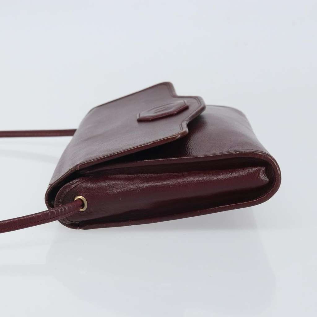 Christian Dior Flap Shoulder Bag Burgundy Leather Good condition - Model View