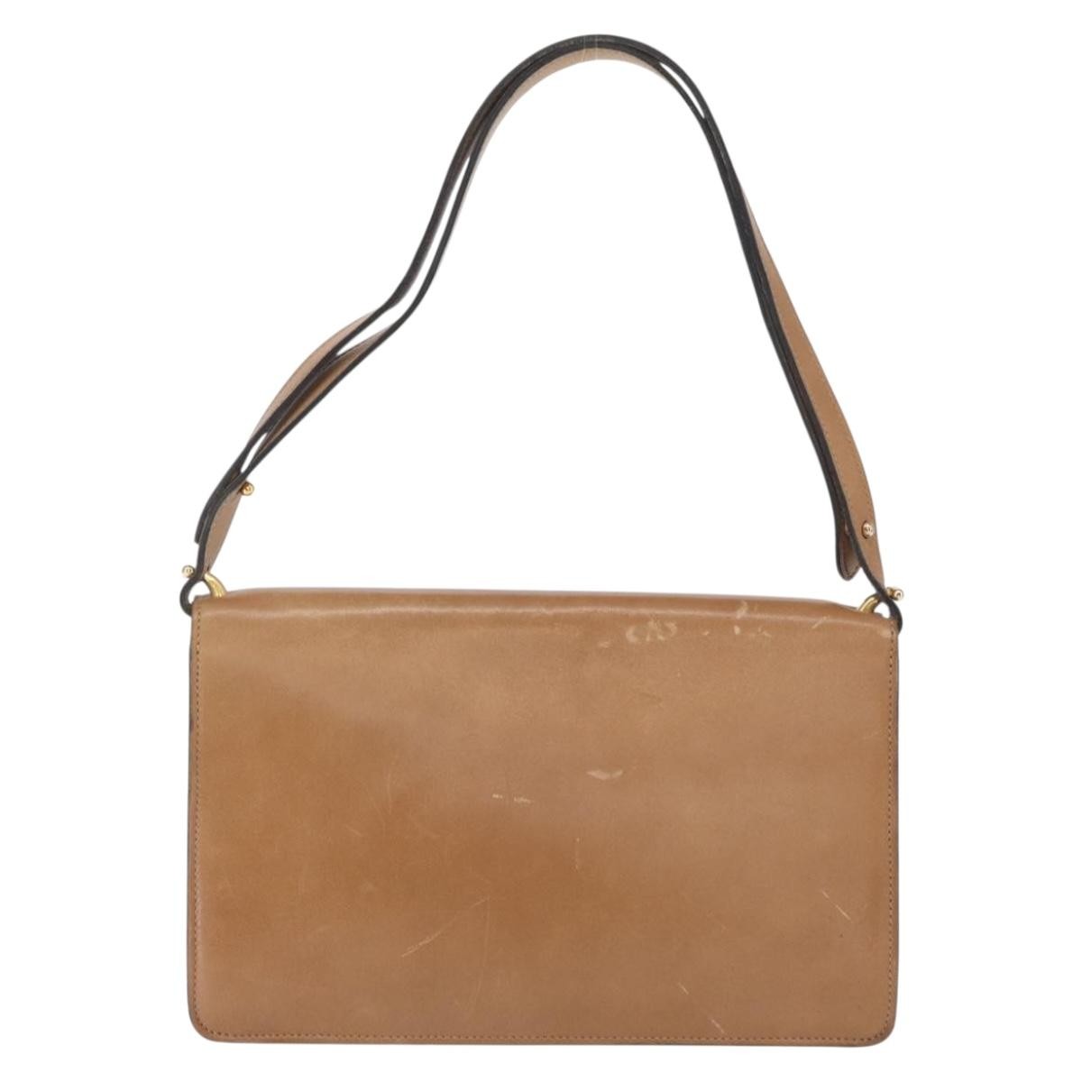 Christian Dior Vintage Shoulder Bag Brown Leather Good condition - Back View