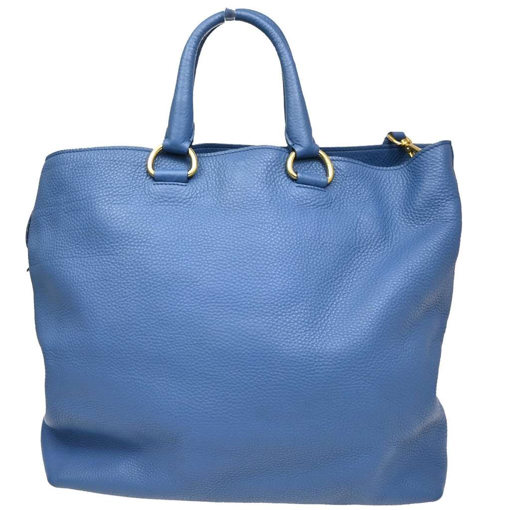 Prada Convertible Shopper Tote Blue Leather Good condition - Back View