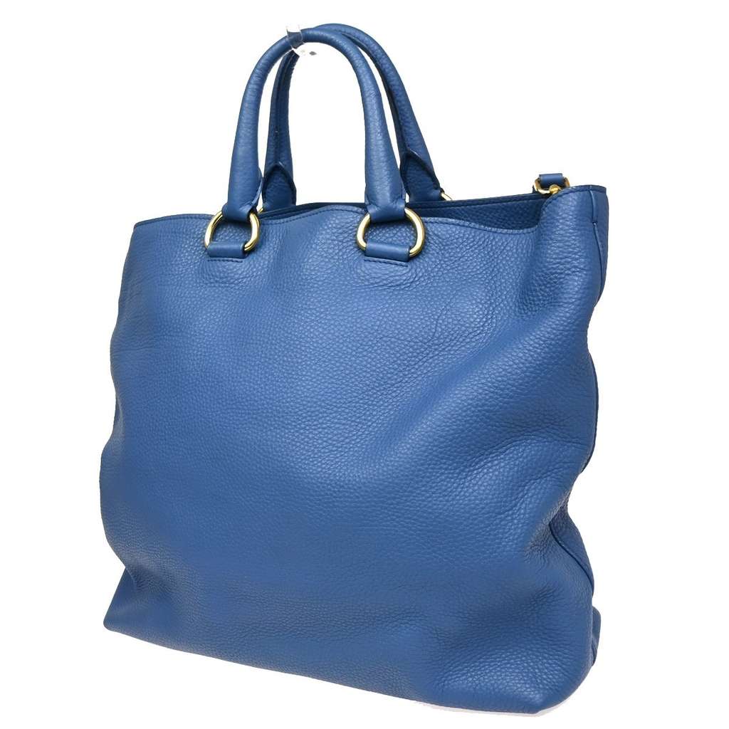 Prada Convertible Shopper Tote Blue Leather Good condition - Model View