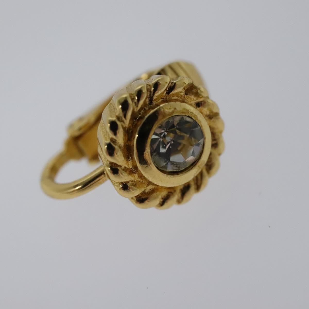 Christian Dior Vintage clip-on earrings Gold Metal Good condition - Back View