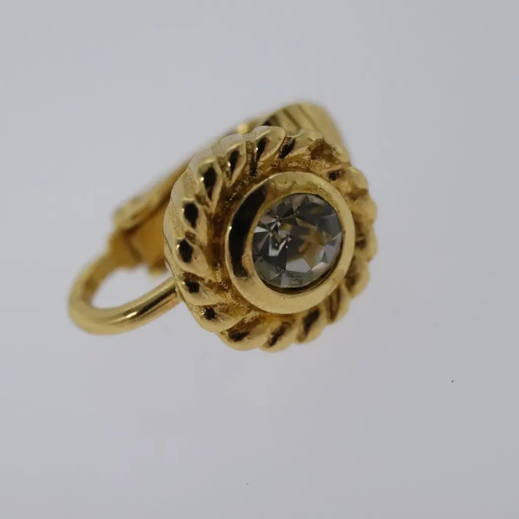 Dior Vintage clip-on earrings Gold Metal Good - Back View