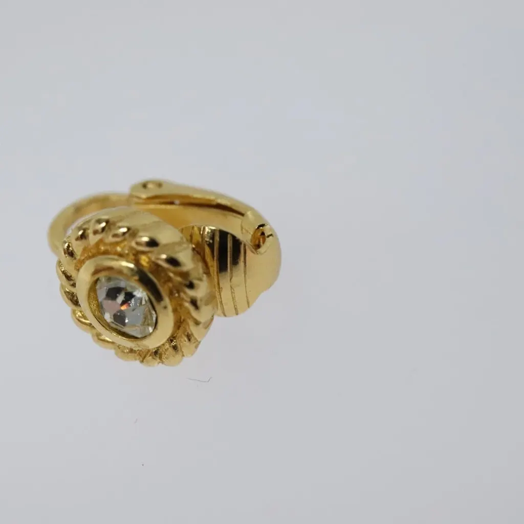 Dior Vintage clip-on earrings Gold Metal Good - Model View
