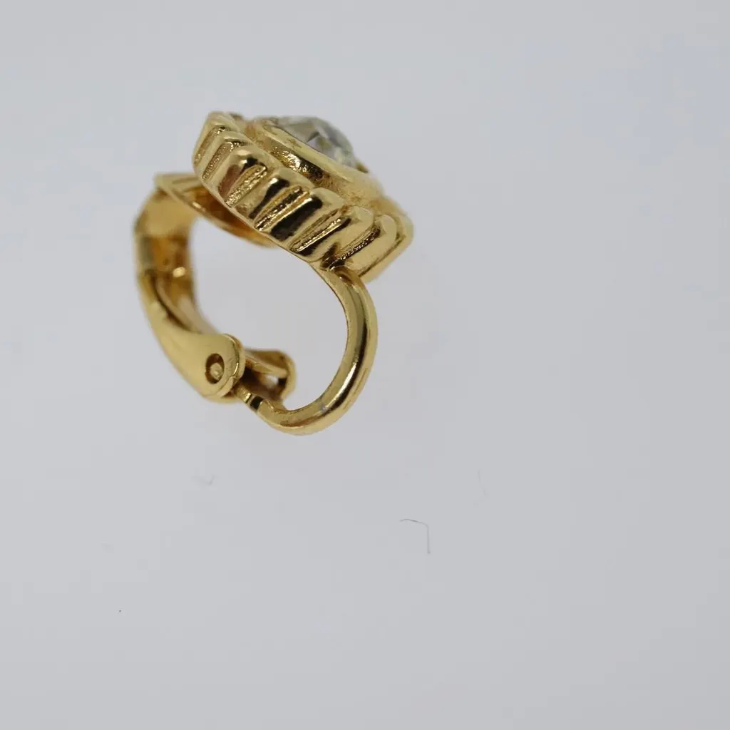 Dior Vintage clip-on earrings Gold Metal Good - Box View