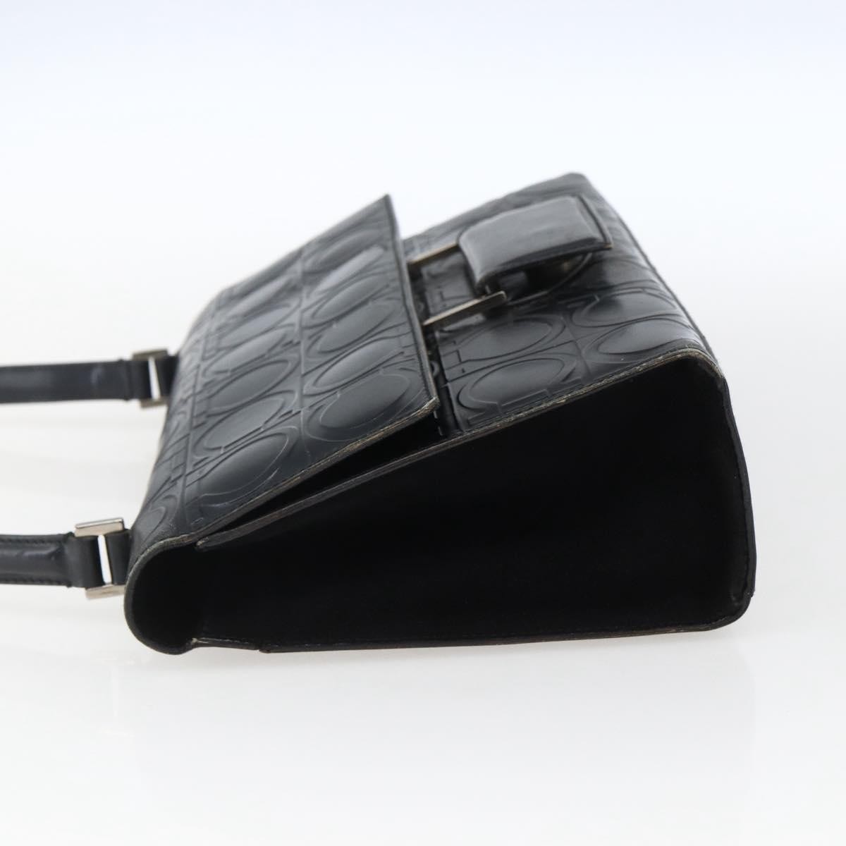 Salvatore Ferragamo Gancini handbag Black Leather Fair condition - Inside View