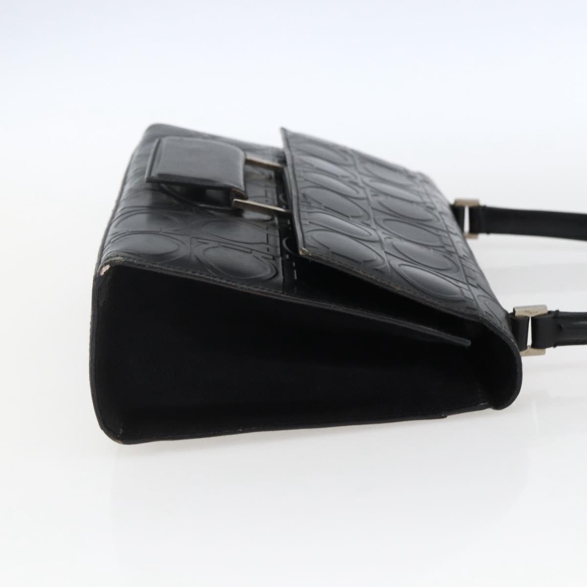 Salvatore Ferragamo Gancini handbag Black Leather Fair condition - Model View