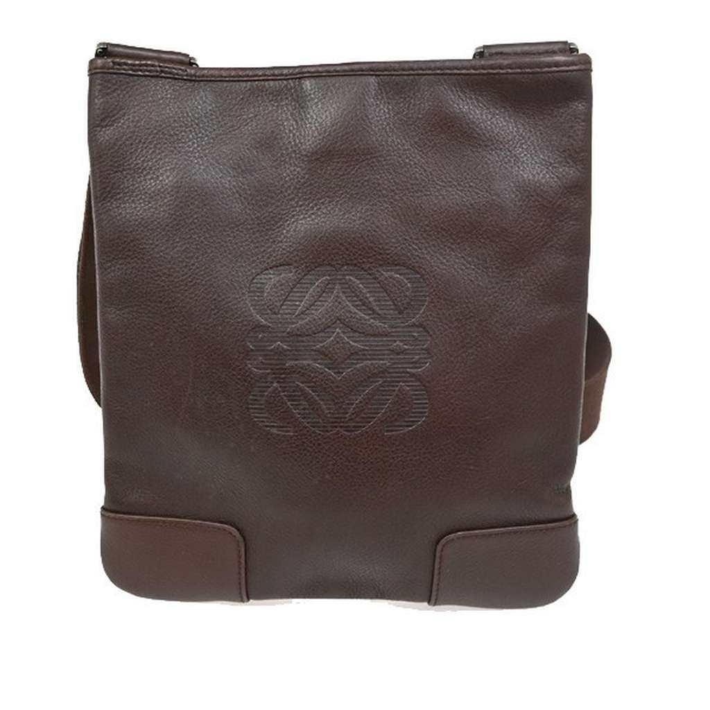 Loewe Anagram Shoulder Bag Brown Leather Good condition - Back View