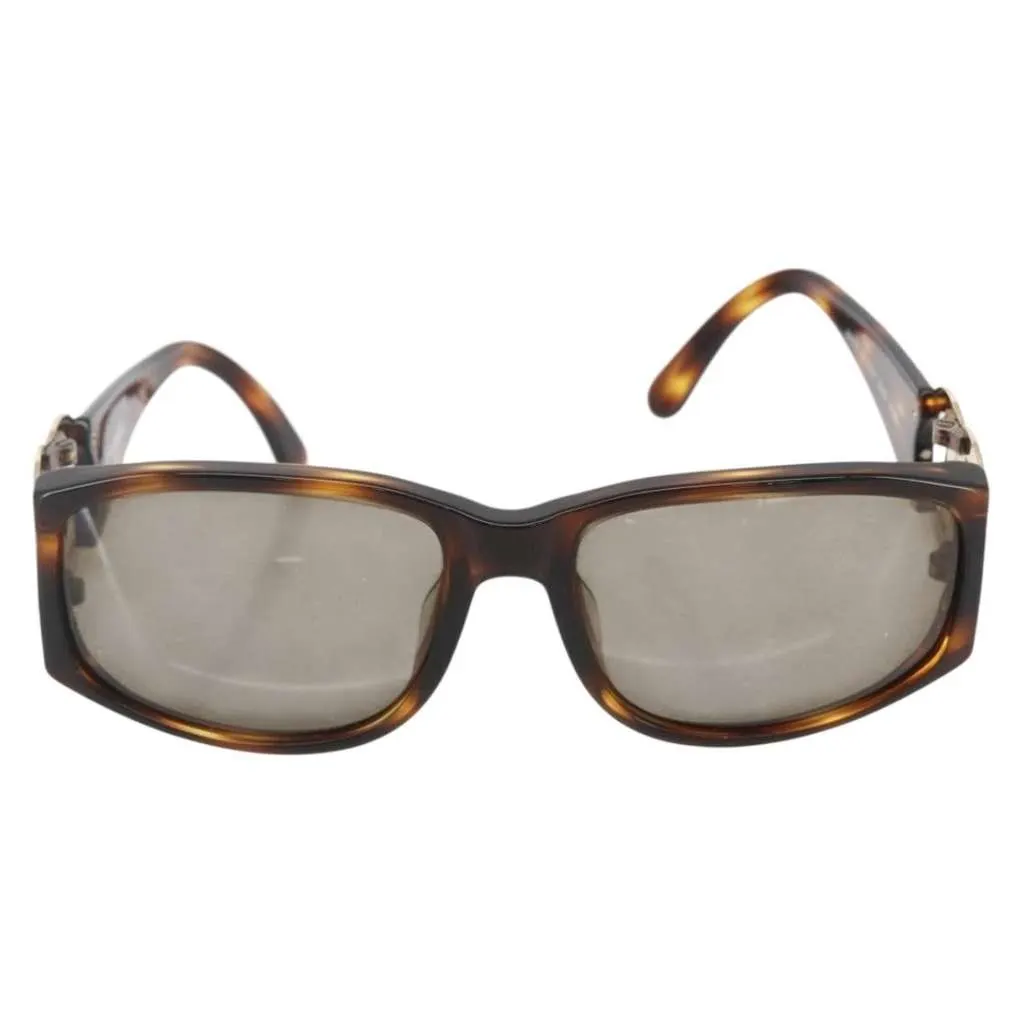 Chanel Logo CC Sunglasses Brown Plastic Good - Front View