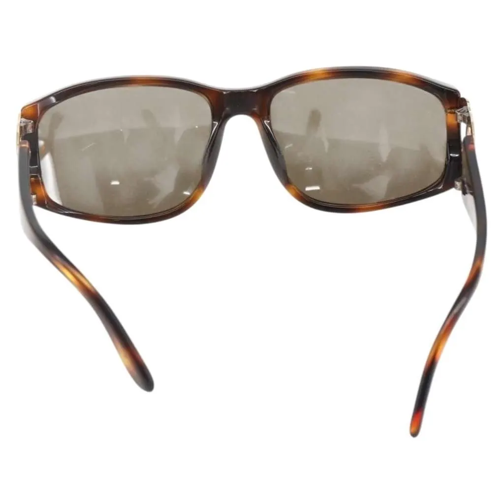 Chanel Logo CC Sunglasses Brown Plastic Good - Back View