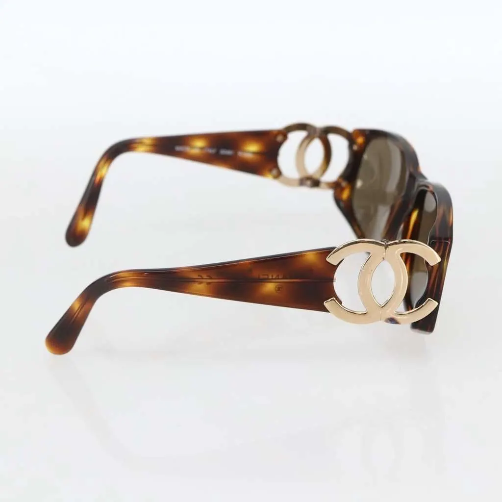 Chanel Logo CC Sunglasses Brown Plastic Good - Inside View