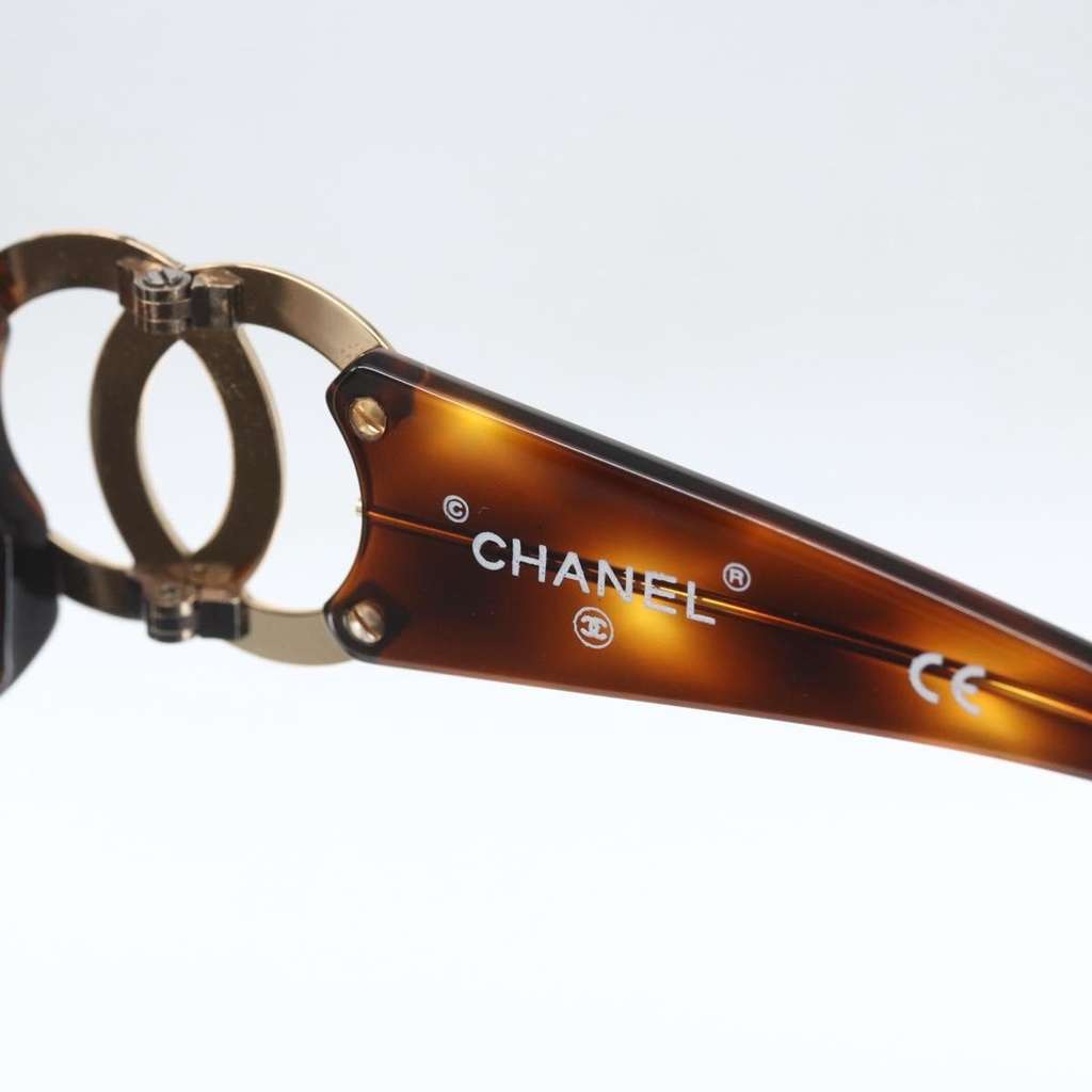 Chanel Logo CC Sunglasses Brown Plastic Good condition - Box View
