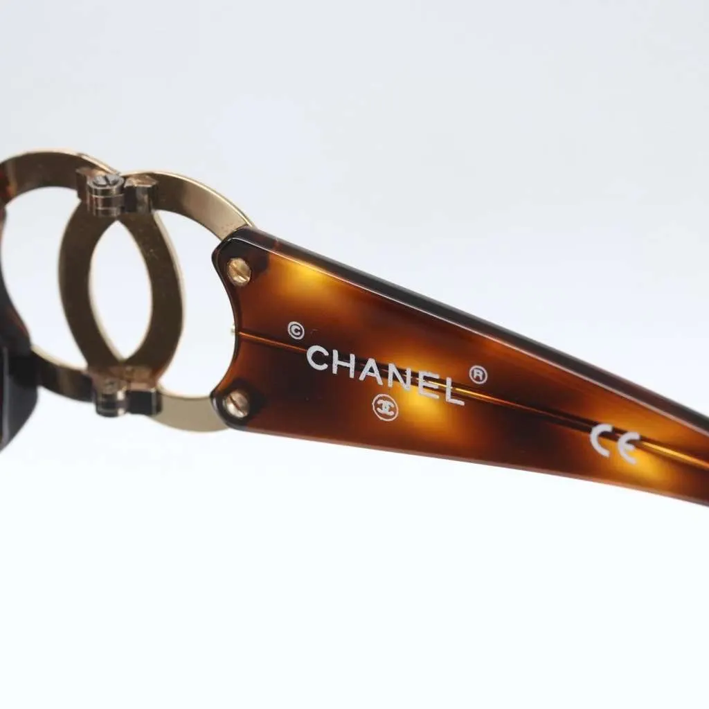 Chanel Logo CC Sunglasses Brown Plastic Good - Box View