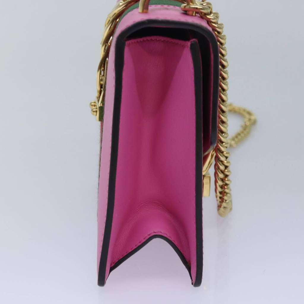 Gucci Sylvie Chain Shoulder Bag Pink Leather Good condition - Inside View