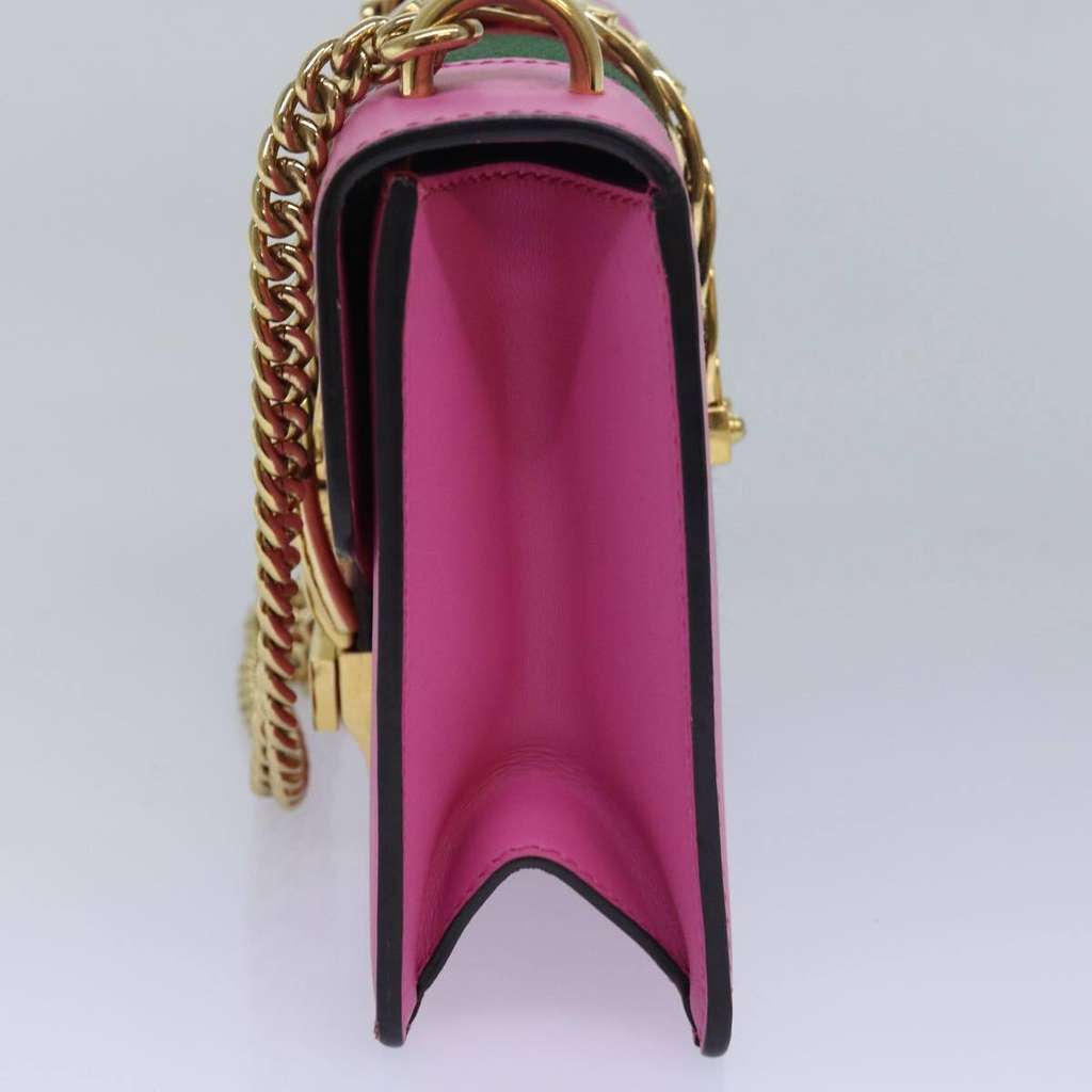 Gucci Sylvie Chain Shoulder Bag Pink Leather Good condition - Model View