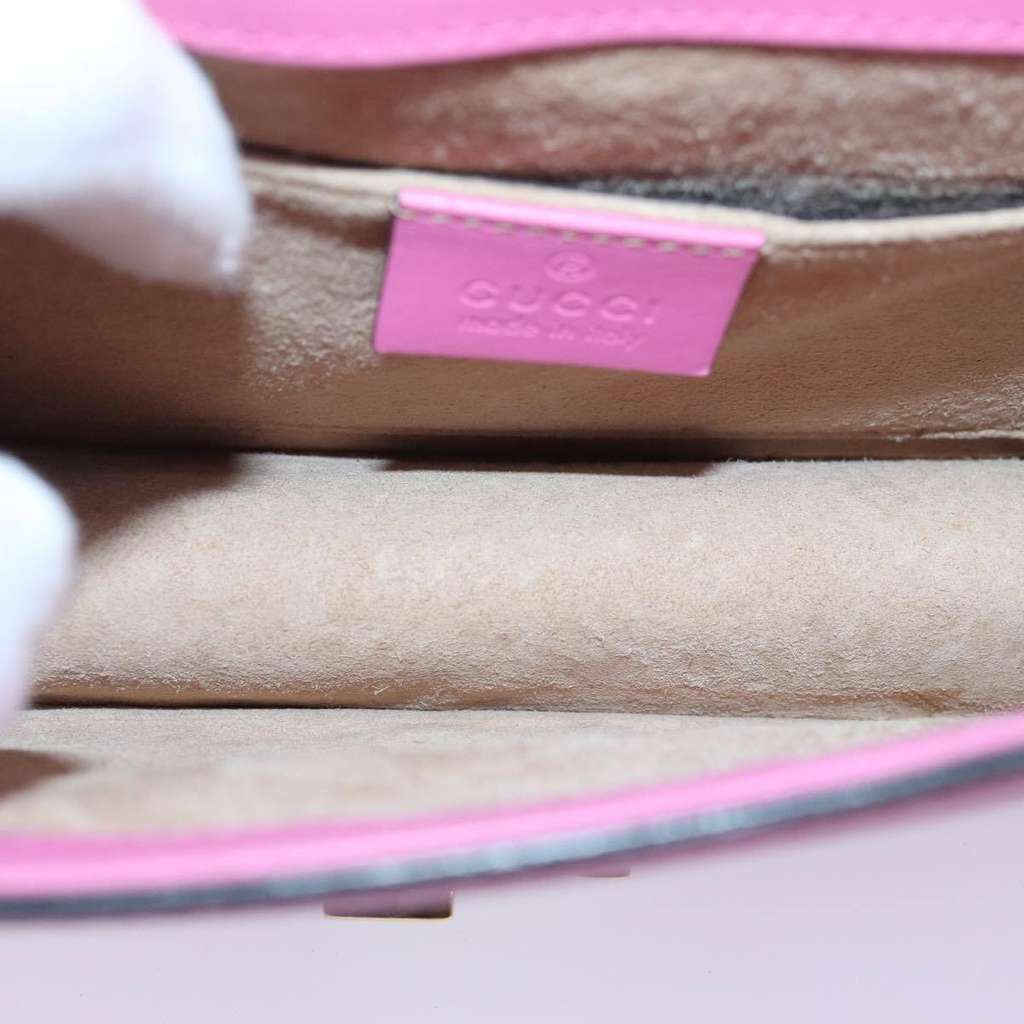 Gucci Sylvie Chain Shoulder Bag Pink Leather Good condition - Box View