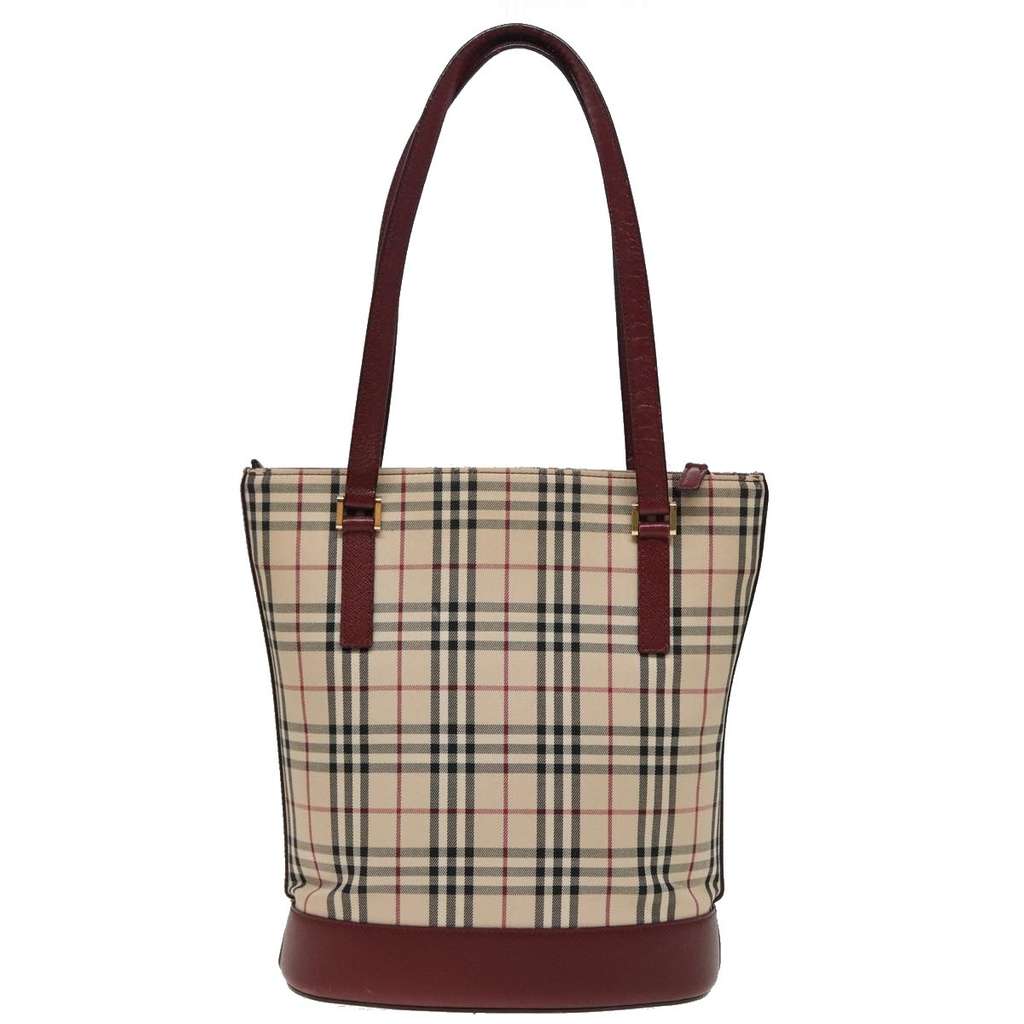 Burberry Nova Check Tote Beige Canvas Good condition - Back View