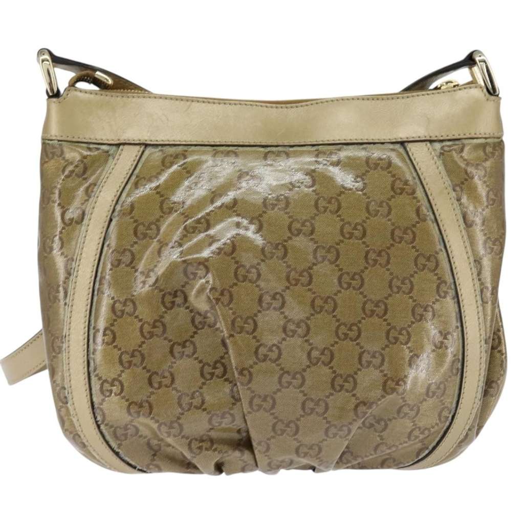 Gucci D Ring Messenger Bag Gold Canvas Good condition - Back View
