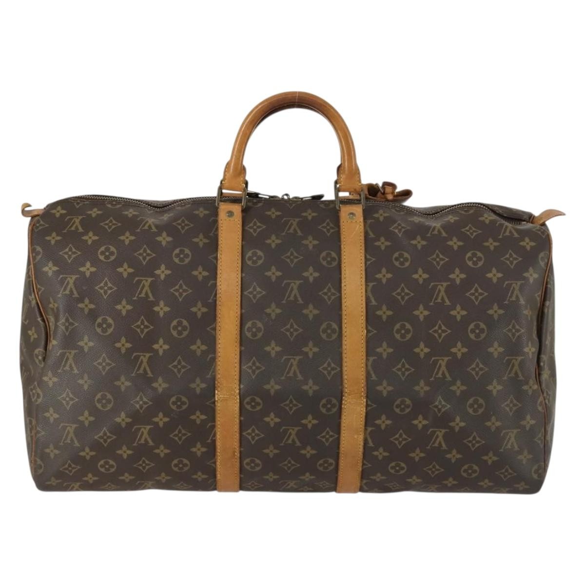 Louis Vuitton Keepall Bag Brown Canvas Fair condition - Back View