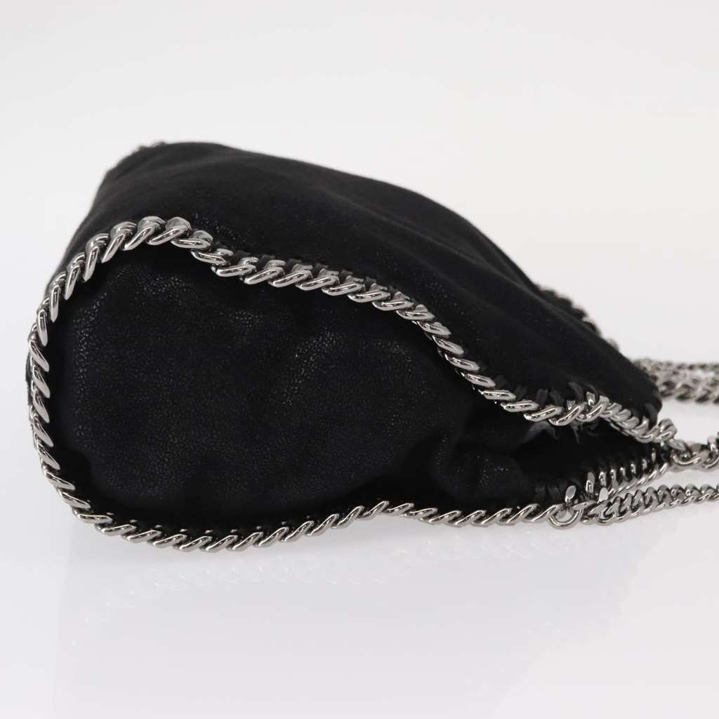 Stella Mccartney Falabella Fold Over Crossbody Bag Black Polyester Good condition - Inside View
