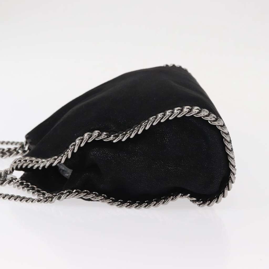 Stella Mccartney Falabella Fold Over Crossbody Bag Black Polyester Good condition - Model View