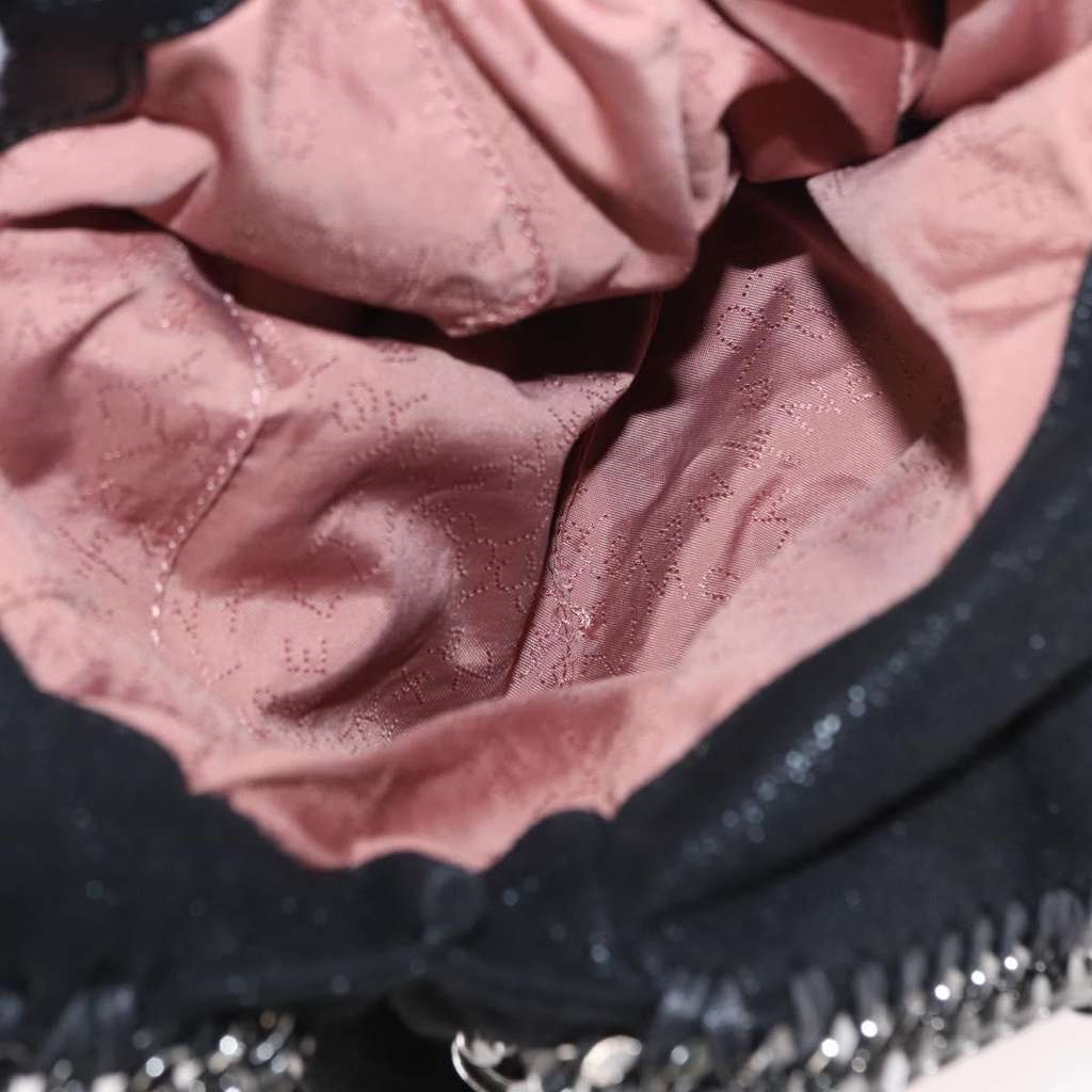 Stella Mccartney Falabella Fold Over Crossbody Bag Black Polyester Good condition - Box View