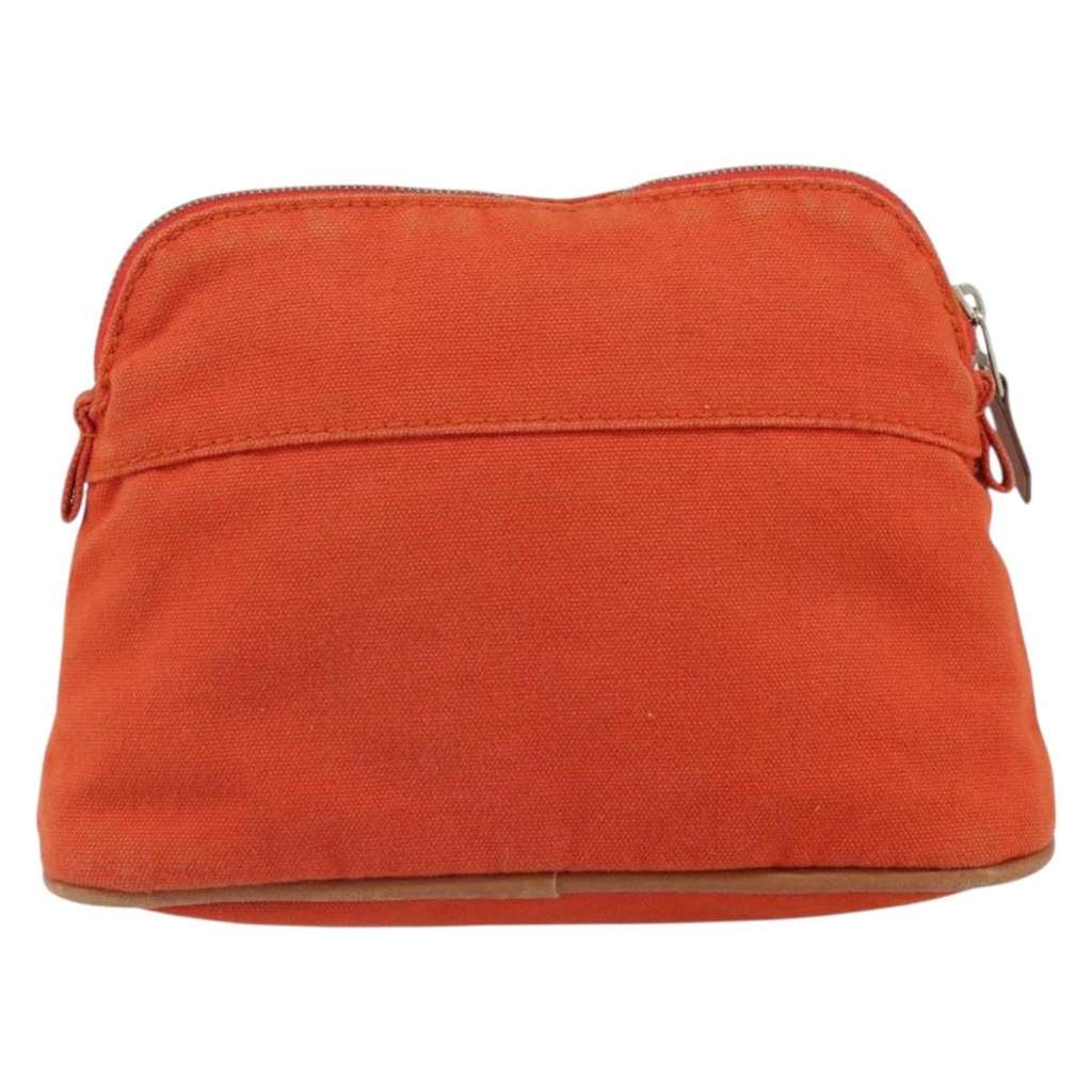 Hermès Bolide Travel Pouch Orange Canvas Good condition - Back View
