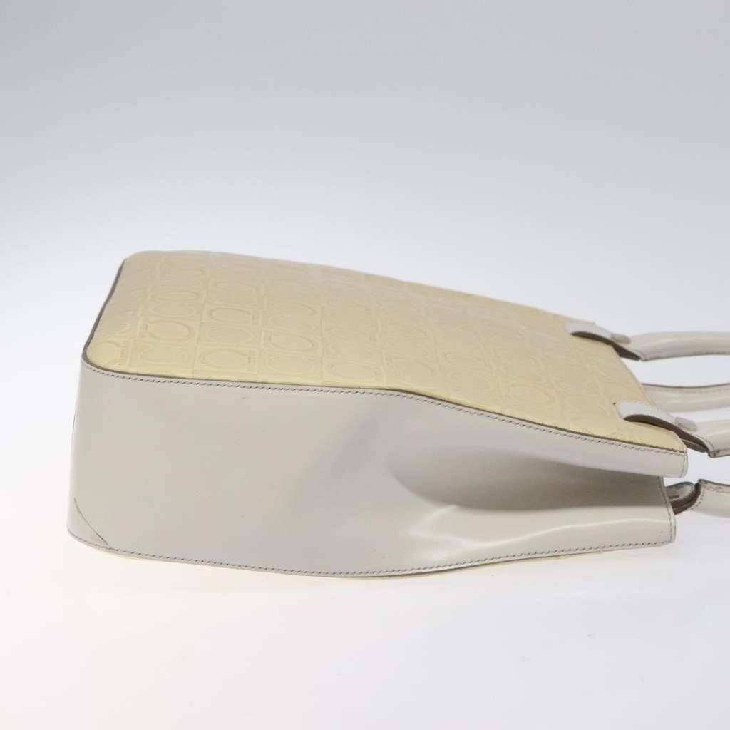 Salvatore Ferragamo Gancini Shoulder Bag Beige Leather Good condition - Inside View