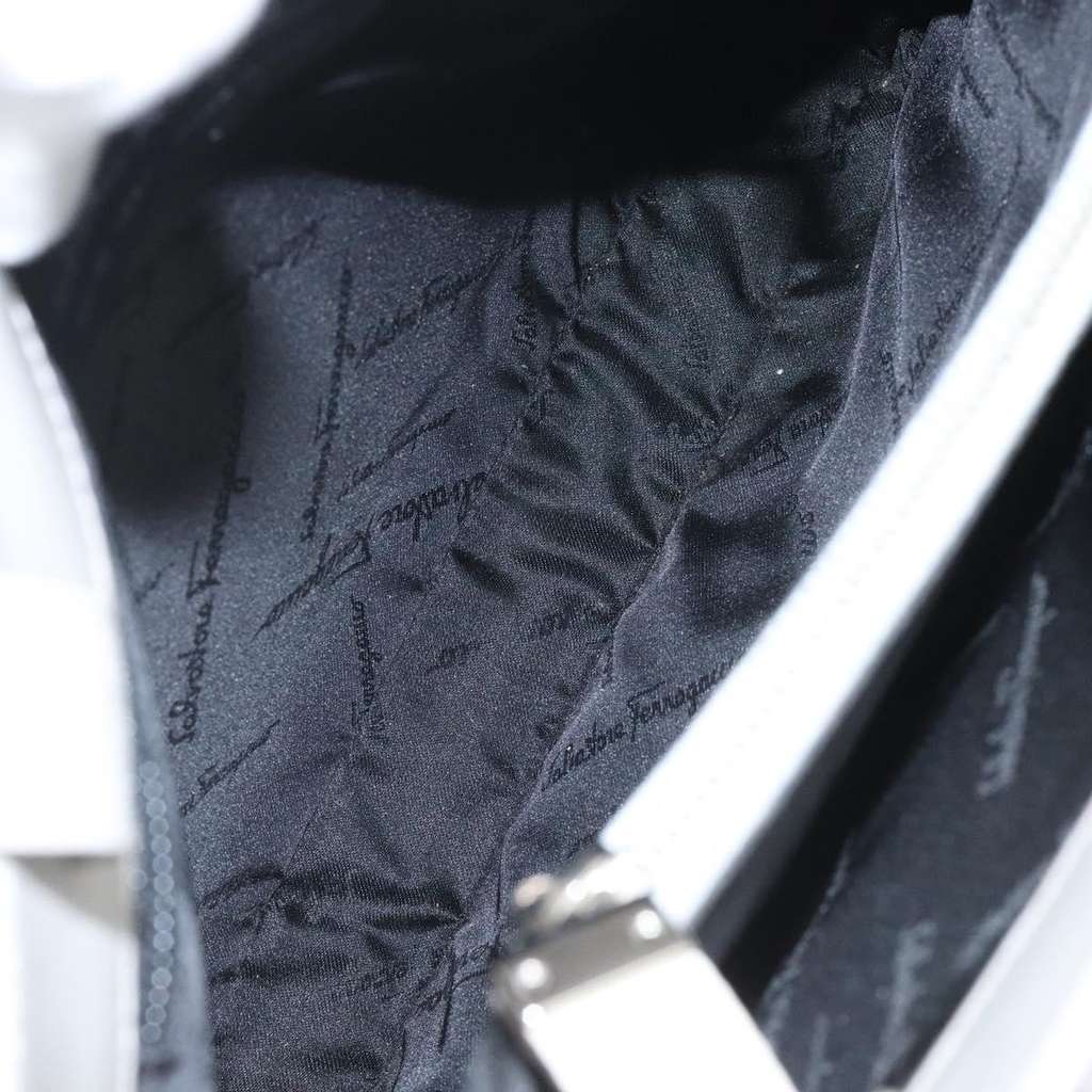 Salvatore Ferragamo Gancini Shoulder Bag Beige Leather Good condition - Box View