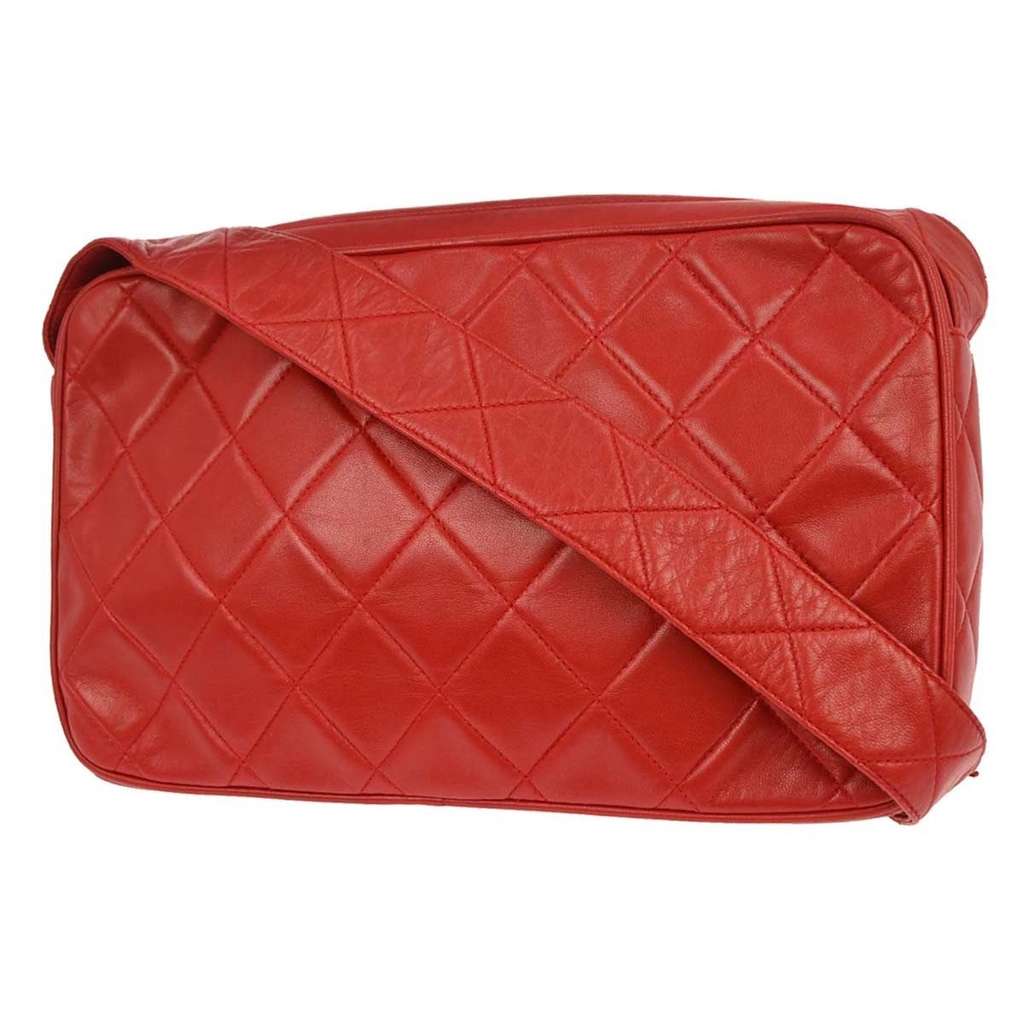 Chanel Vintage CC Pocket Camera Shoulder Bag Red Leather Good condition - Back View
