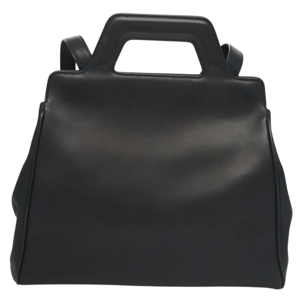 Salvatore Ferragamo Soft W Tote Black Leather Good condition - Back View