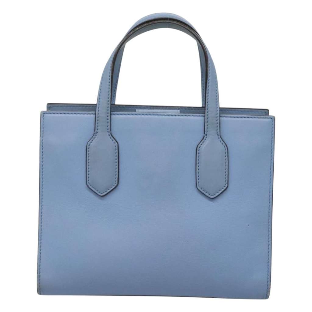 Gucci GG Ribbon Tote Blue Leather Good condition - Back View