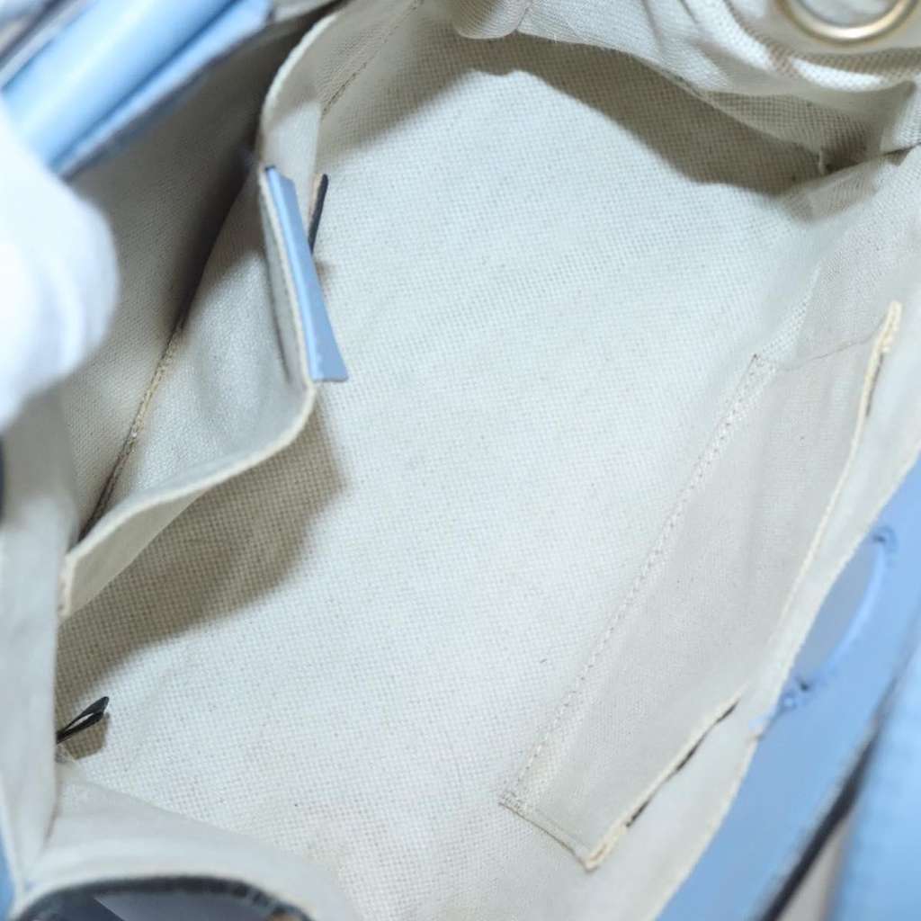 Gucci GG Ribbon Tote Blue Leather Good condition - Box View