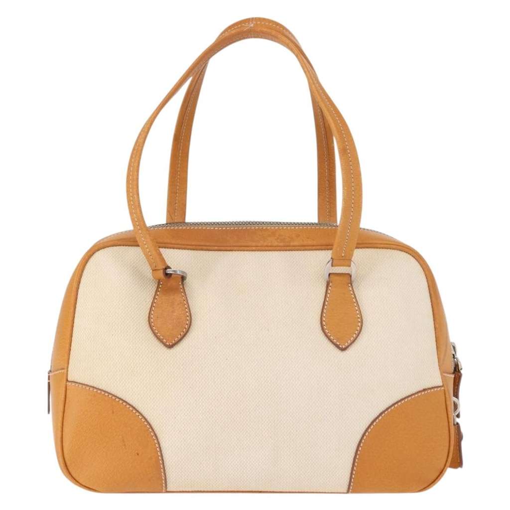 Prada Bowler Bag Beige Canvas Good condition - Back View