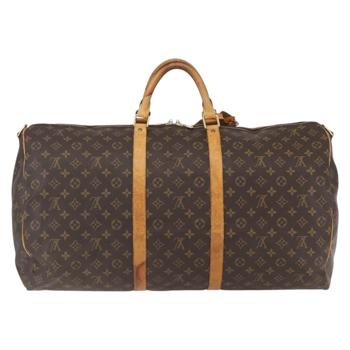 Louis Vuitton Keepall Bag Brown Canvas Fair condition - Back View