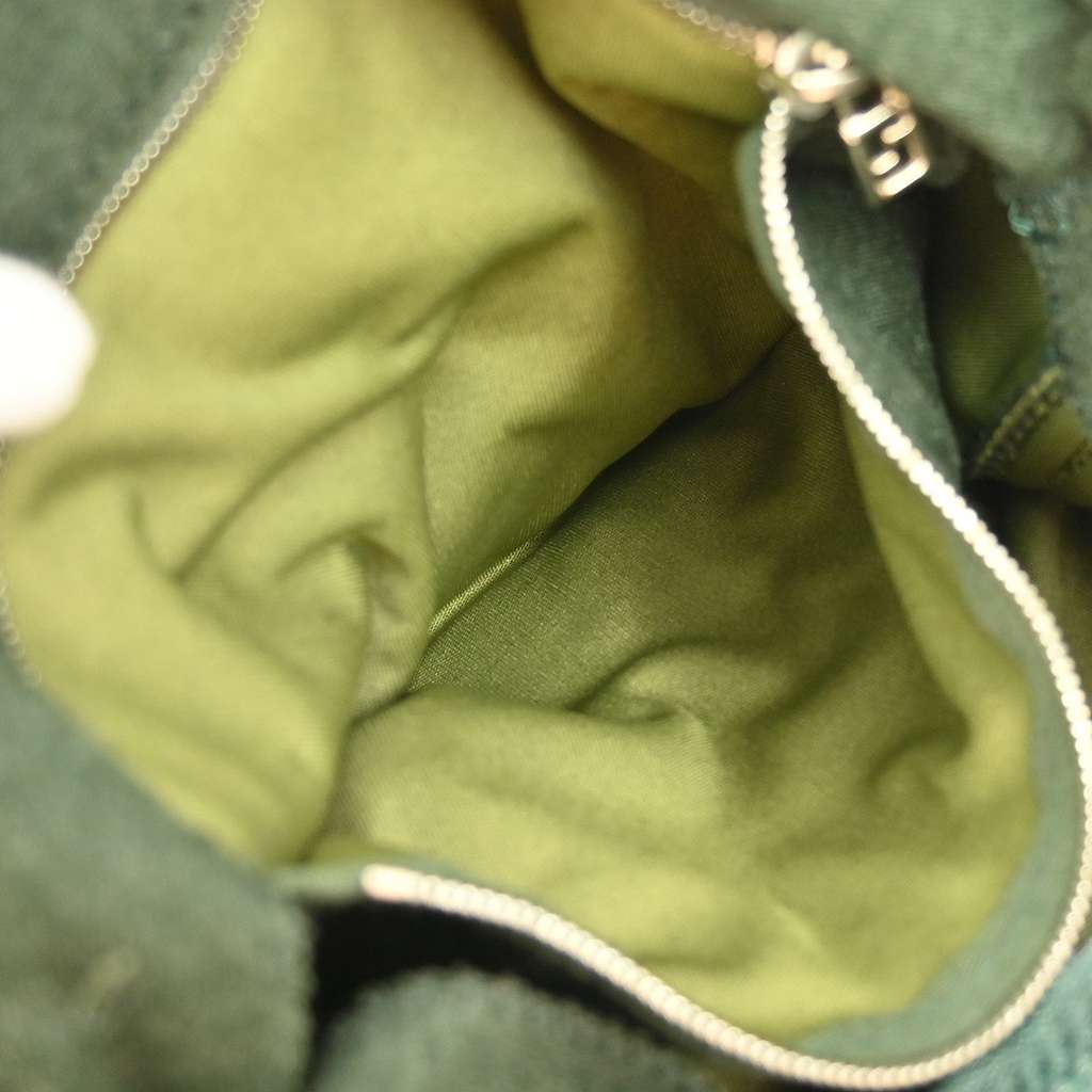 Fendi Vintage Flap Shoulder Bag Green Canvas Good condition - Inside View