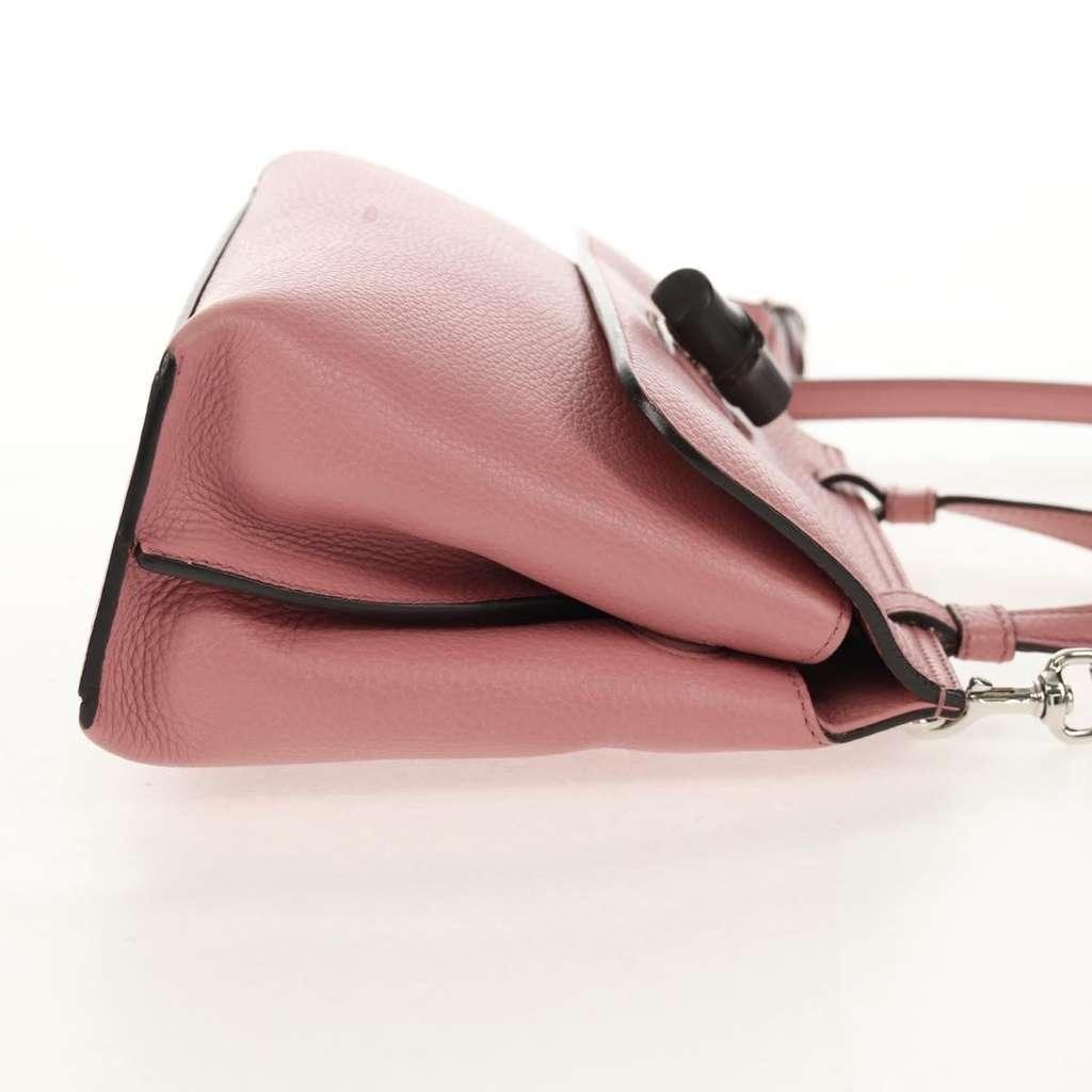 Gucci Bamboo Daily Top Handle Bag Pink Leather Good condition - Model View