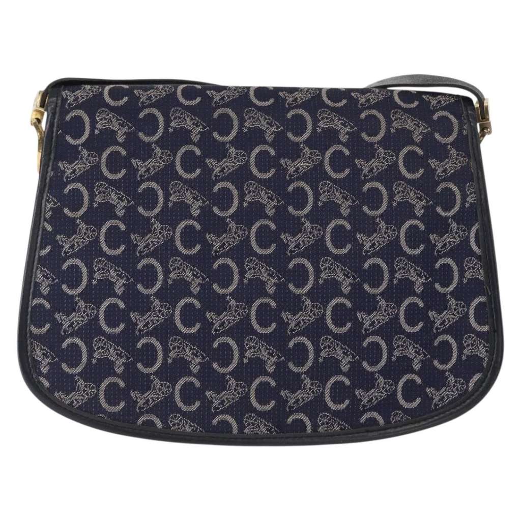 Celine C Sulky Shoulder bag Navy Canvas Good condition - Back View