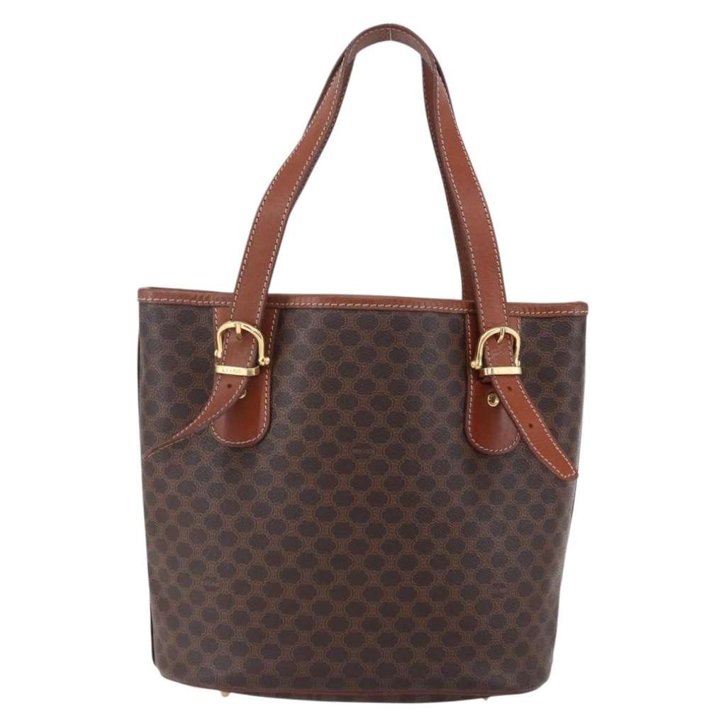 Celine Vintage Macadam Tote bag Brown Canvas Good condition - Back View