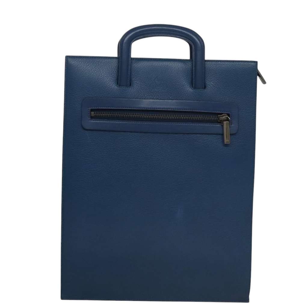 Christian Louboutin Trictrac Portfolio Bag Blue Leather Good condition - Back View